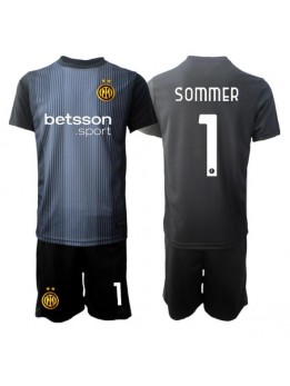 Inter Milan Yann Sommer #1 Golmanski Dječji Domaci Dres kompleti 2025-26 Kratak Rukavima (+ kratke hlače)